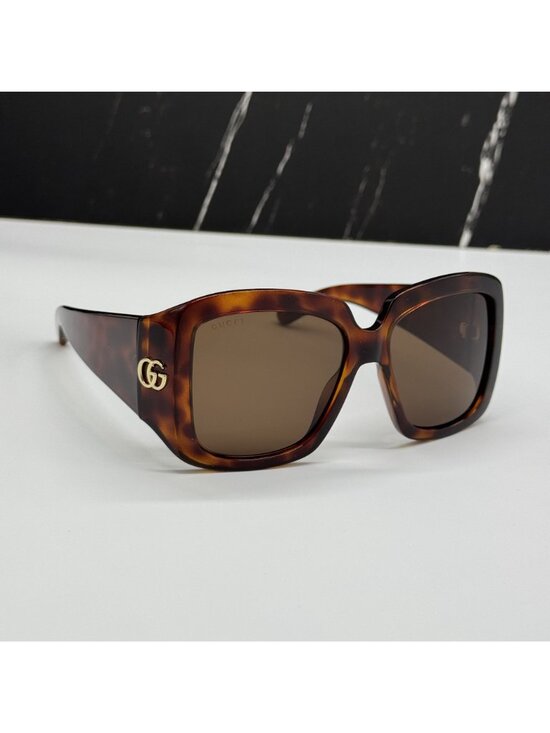 New Gucci GG1402S 002 Havana Brown Oversized Women Sunglasses main image 8